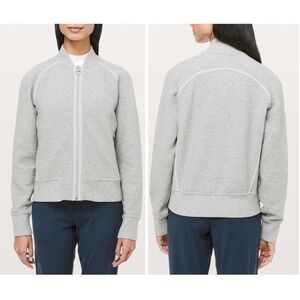 Lululemon On Repeat Bomber Jacket Women's 6 Heathered Core Light Grey W4AY4S